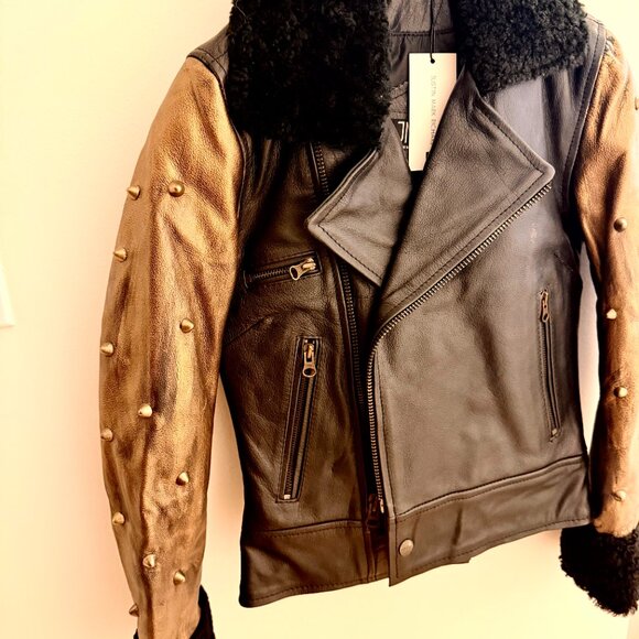 Custom Leather Jacket Straight To Hell | JMR Leather Sherpa Hand Painted - Picture 5 of 9